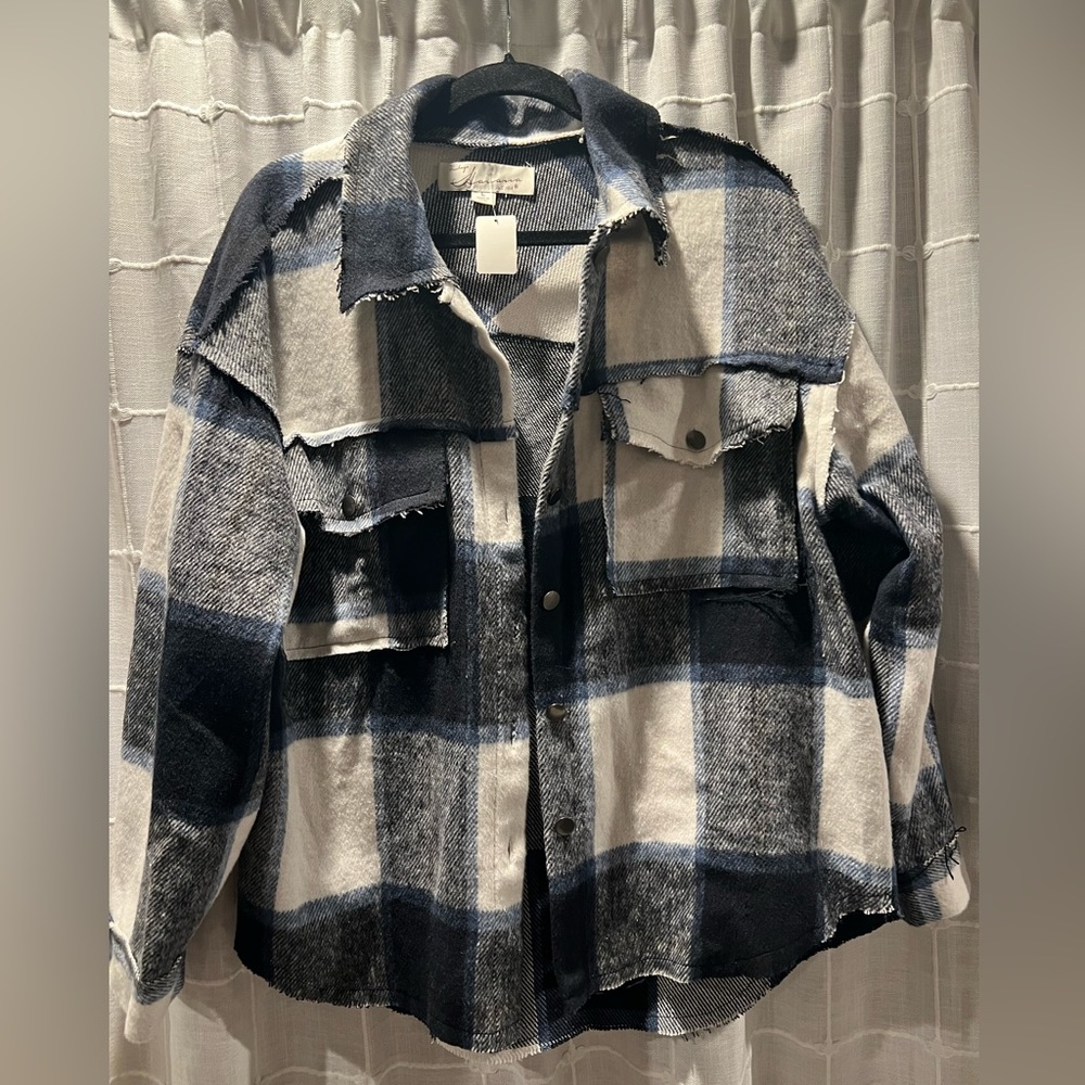 Plaid Fringe Shacket